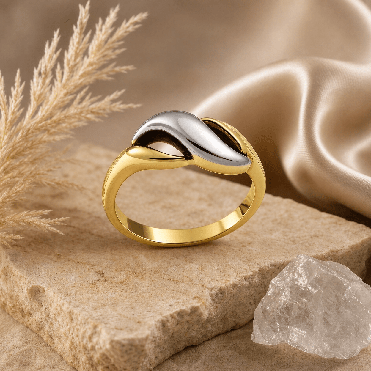 Solenne Entrelacé Two - Tone Ribbon Ring - Solenne Atelier