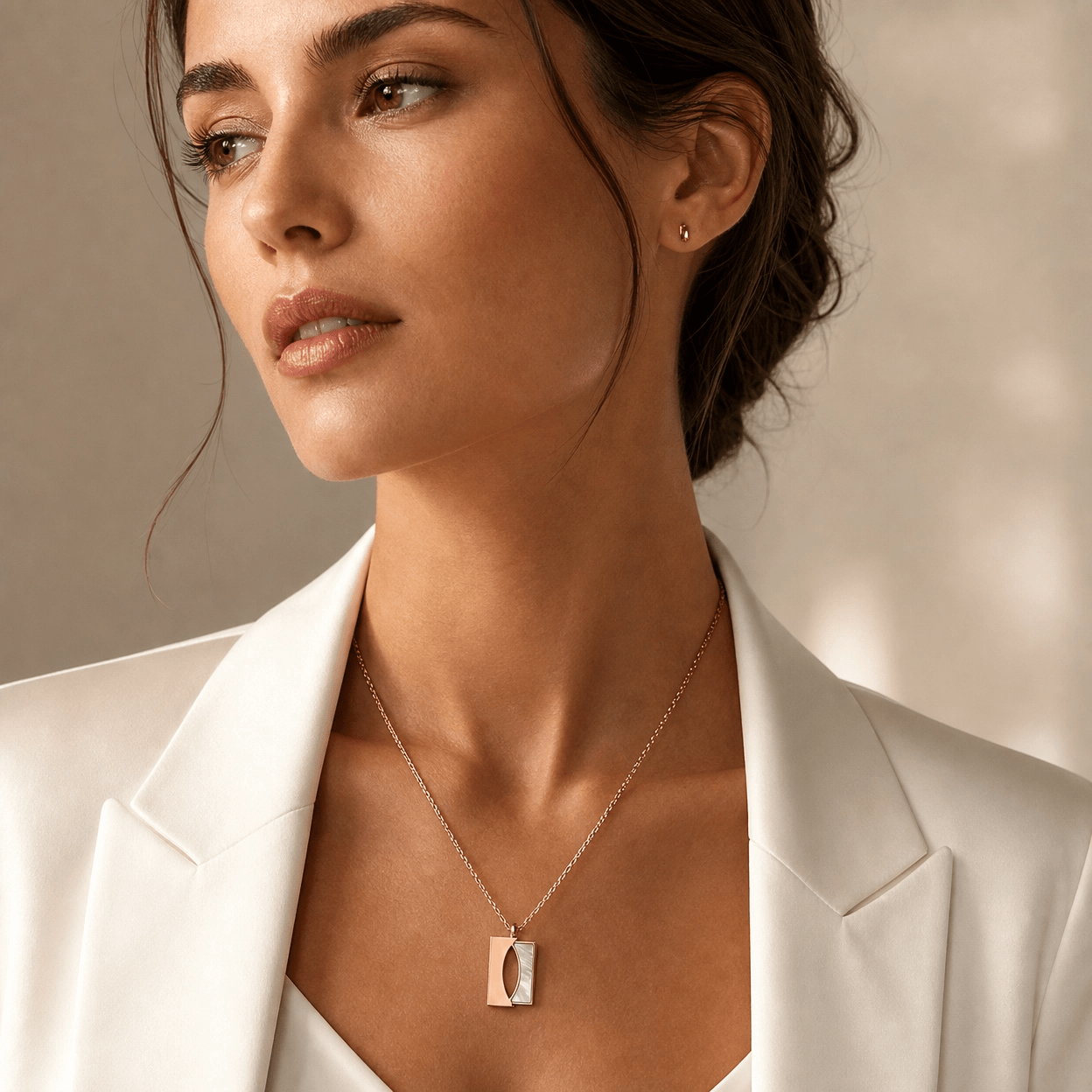 Solenne Ethereal Shell Geometry Necklace - Solenne Atelier