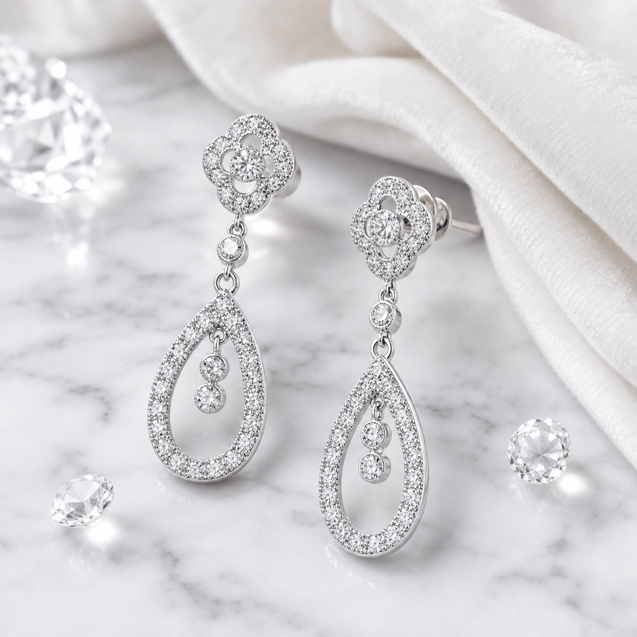 Solenne Radiant Drop Hoops - Solenne Atelier